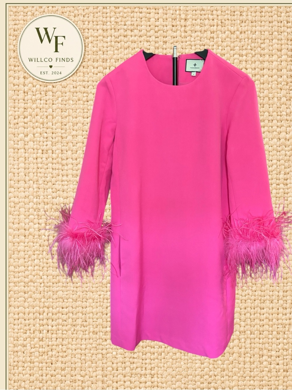 Tuckernuck Hot Pink Feather Jamie Dress Size S $298